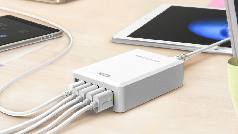 RAVPower 50W 6-Port USB Charger, $12 with code VXMOQ74S